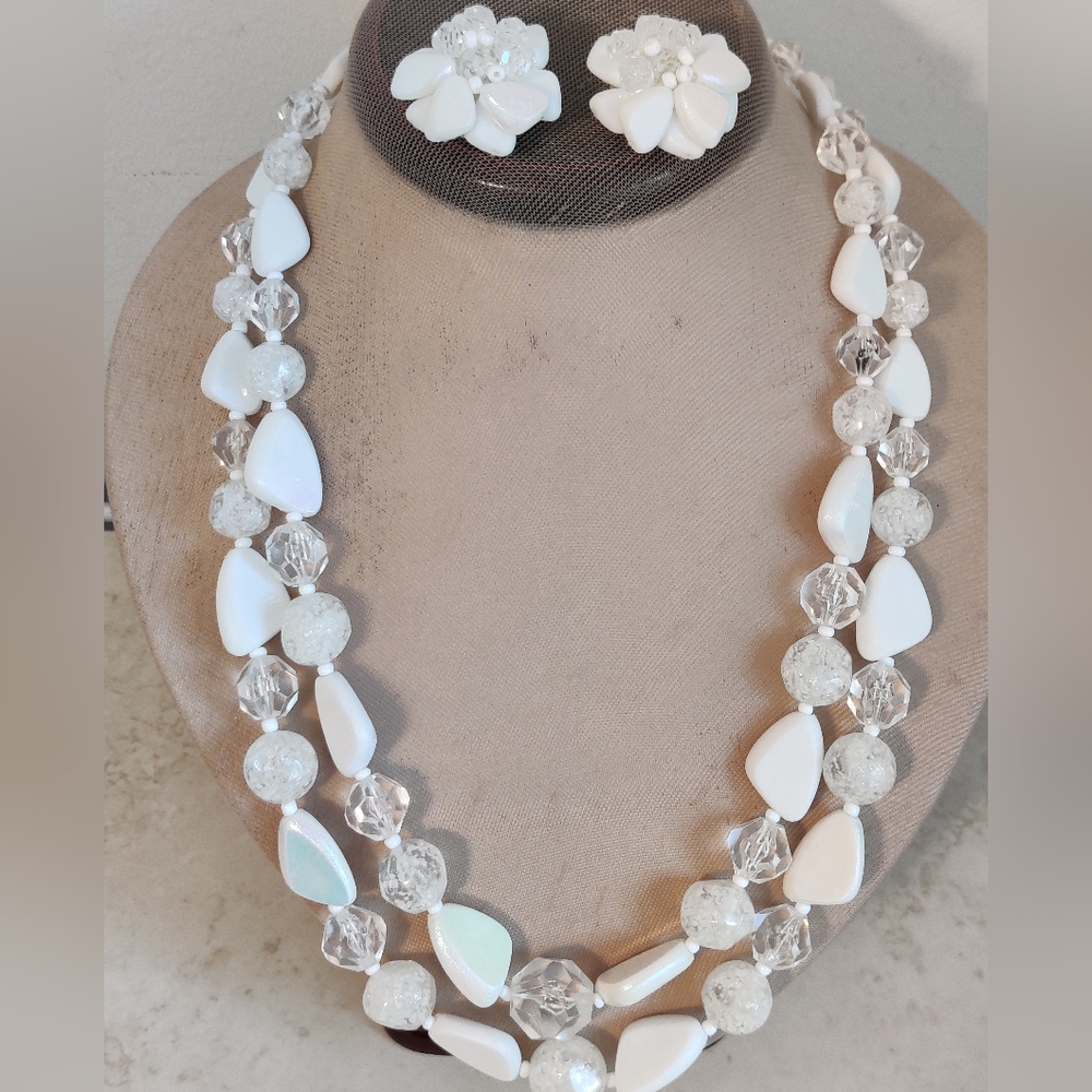 Vintage West Germany Lucite Necklace & Earrings Set